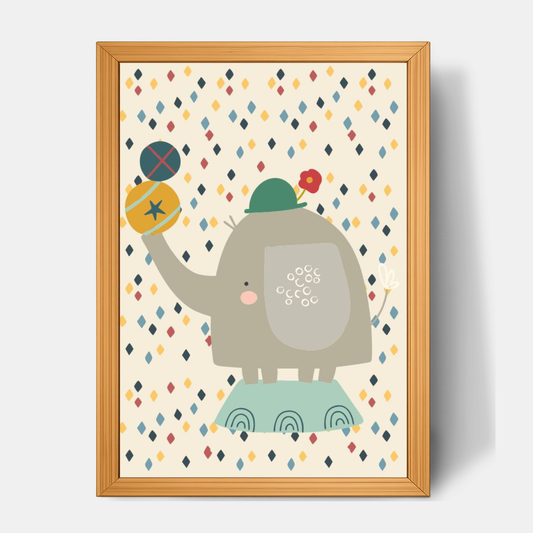 Quadro Infantil Elefante malabarista