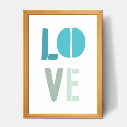 Quadro Infantil Love azul