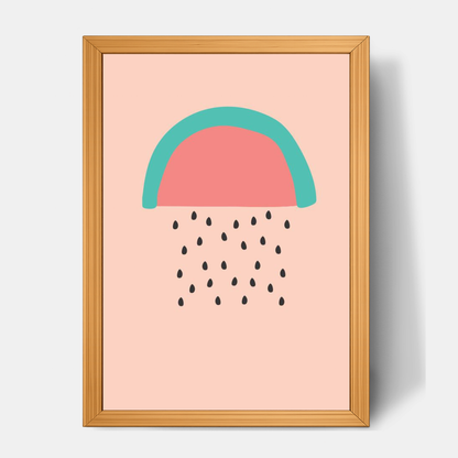 Quadro Infantil Chuva de Melancia rosa