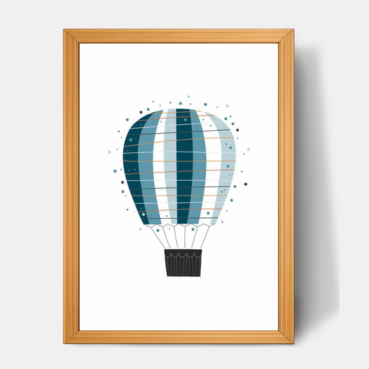 Quadro Infantil Balão Bolinhas Azul