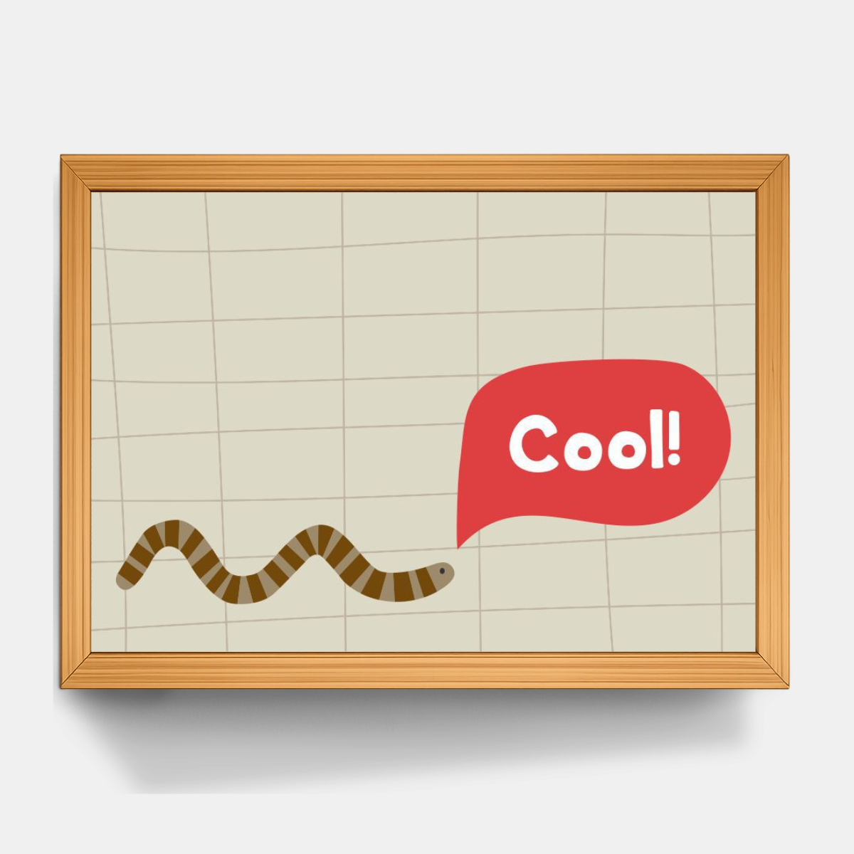 Quadro Infantil minhoca cool