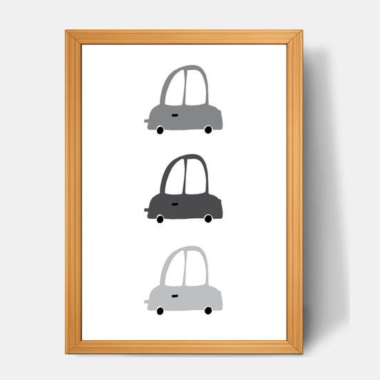 Quadro Infantil Carros Fuscas degradê