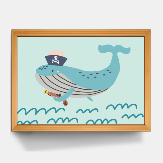 Quadro Infantil Baleia Pirata