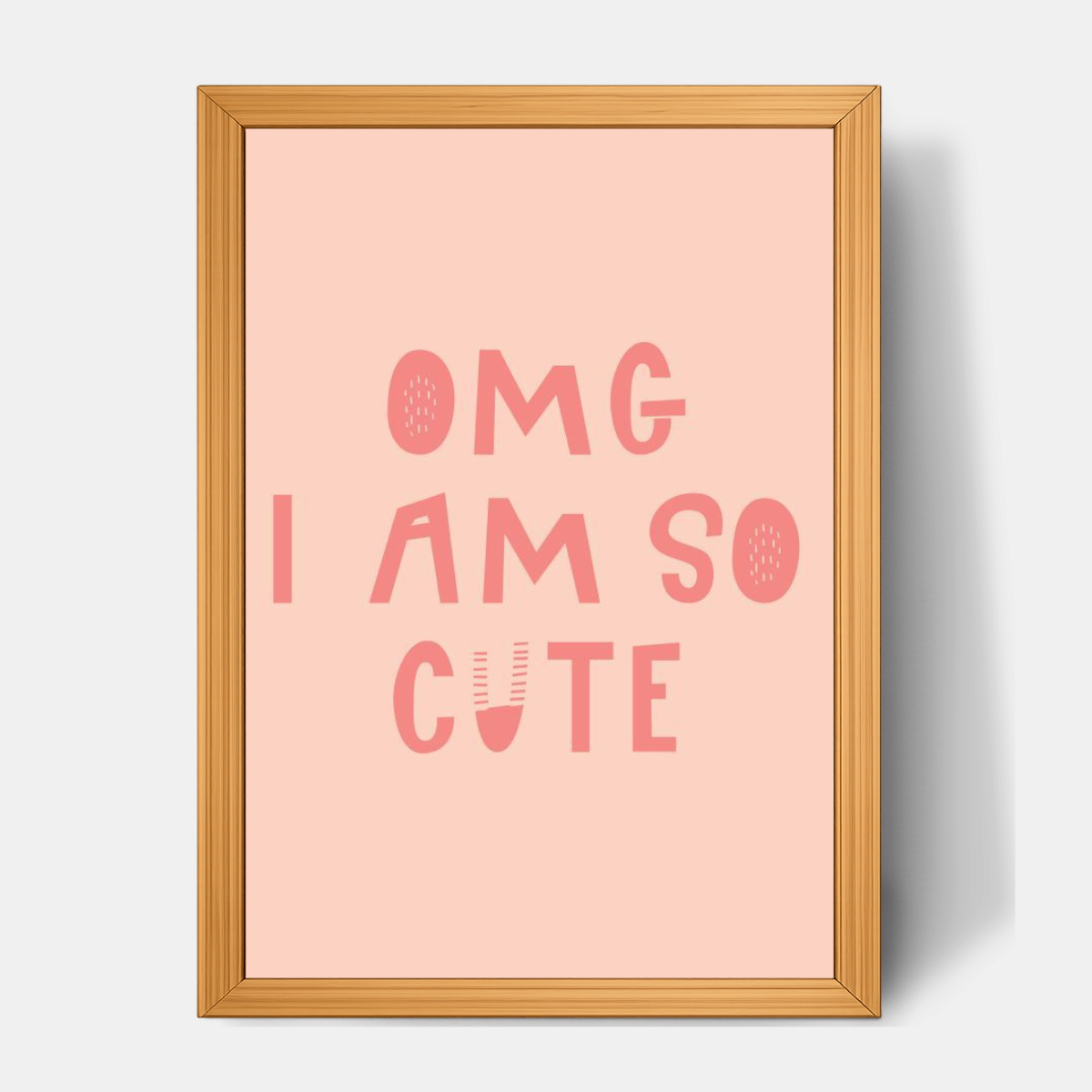 Quadro Infantil OMG I'm so Cute rosa