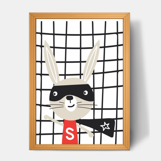 Quadro Infantil Coelho Herói