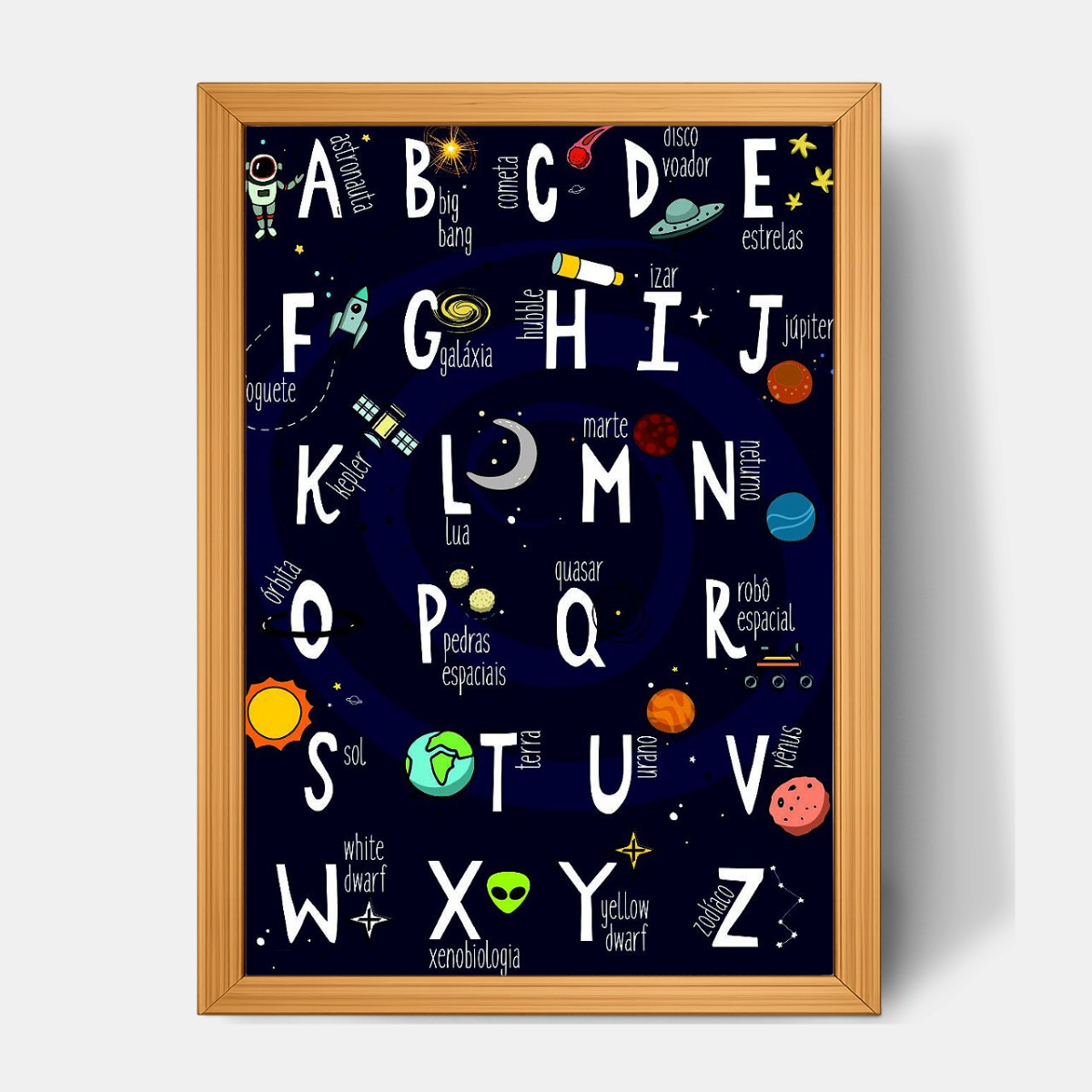 Quadro Infantil ABC ilustrado