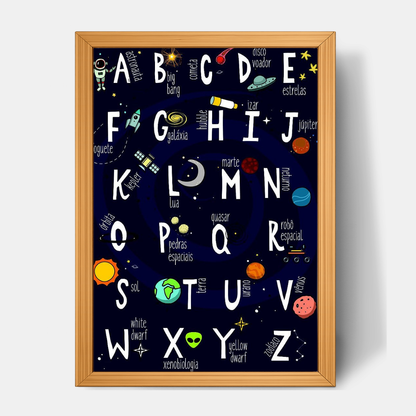 Quadro Infantil ABC ilustrado
