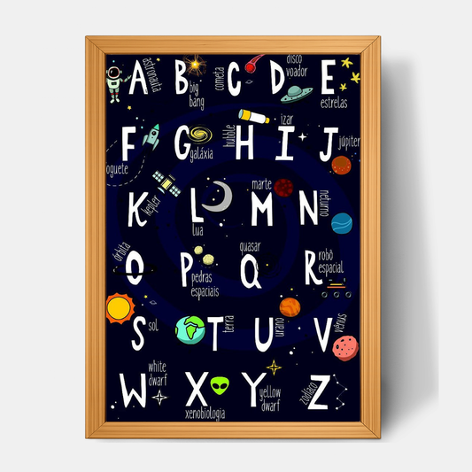 Quadro Infantil ABC ilustrado