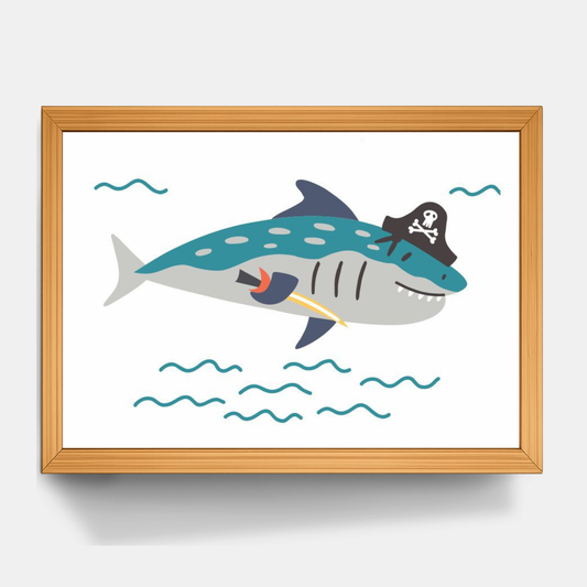 Quadro Infantil Tubarão pirata