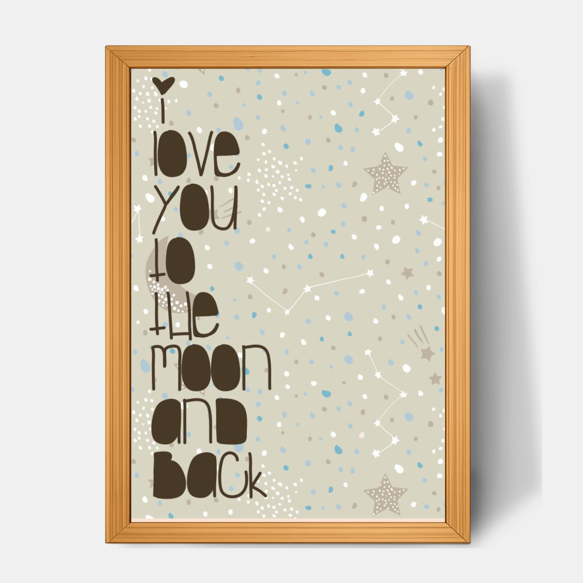 Quadro Infantil I love you to the moon and back