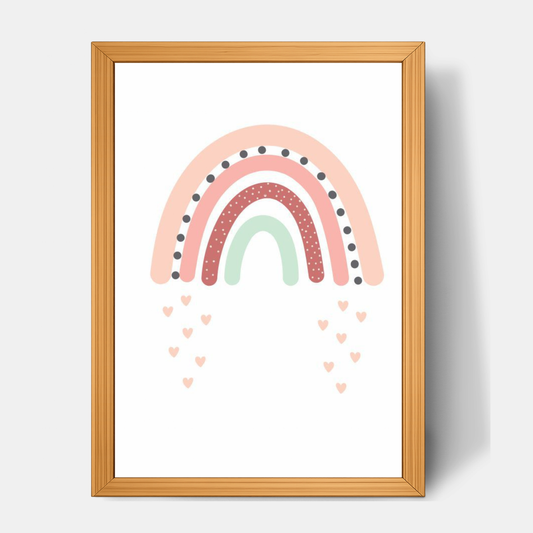 Quadro Infantil Arco Íris Rosa