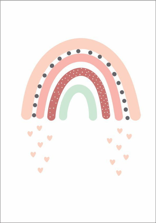 Quadro Infantil Arco Íris Rosa