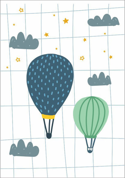 Quadro Infantil balões no céu