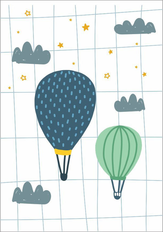Quadro Infantil balões no céu