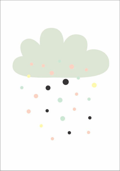 Quadro Infantil Chuva de Bolinhas