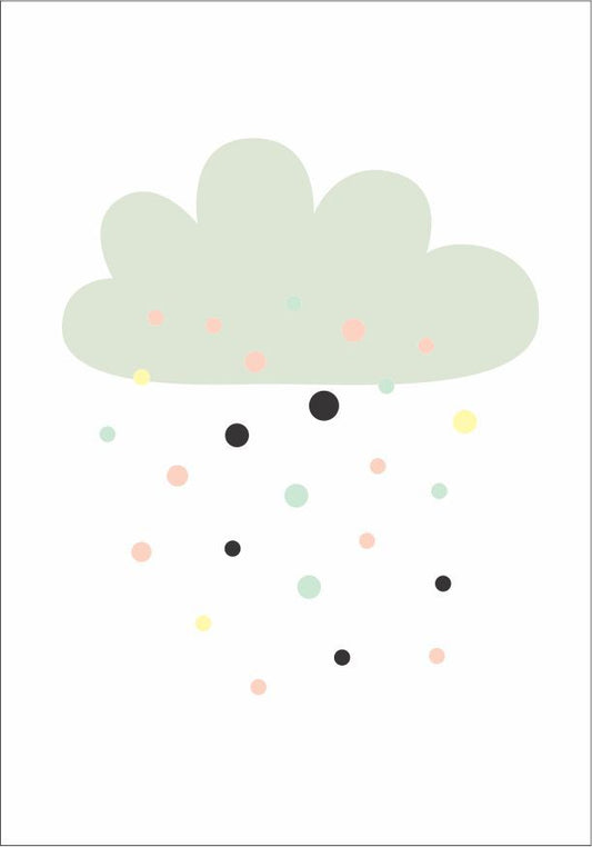 Quadro Infantil Chuva de Bolinhas