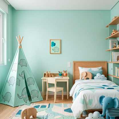Quadro Infantil Elefante com Balão azul