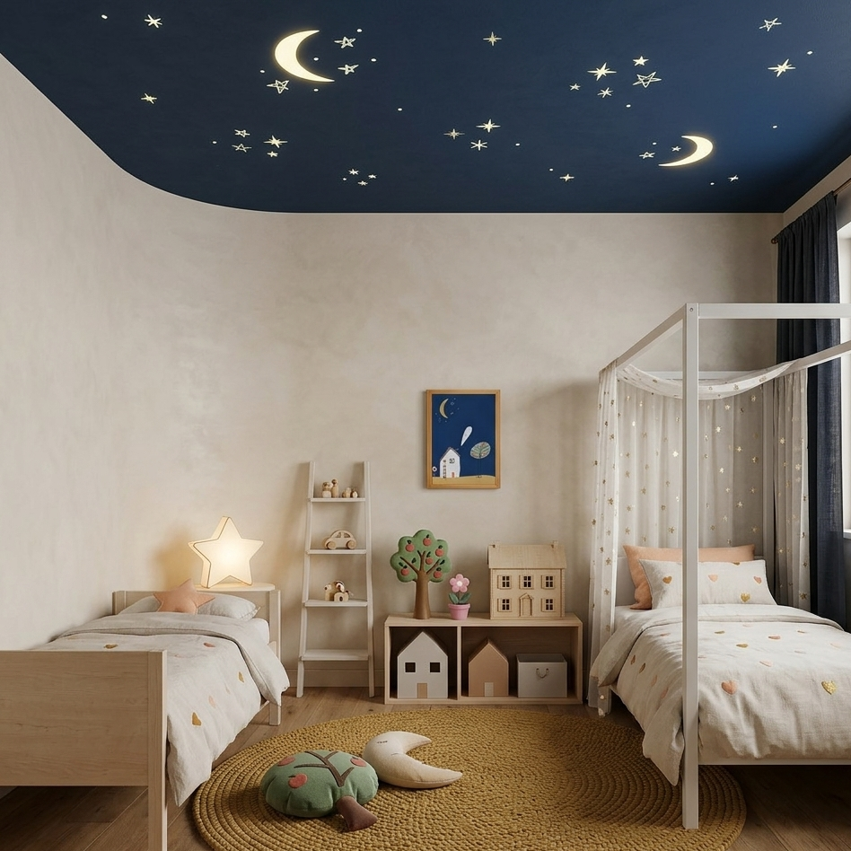 Quadro Infantil Casinha a noite