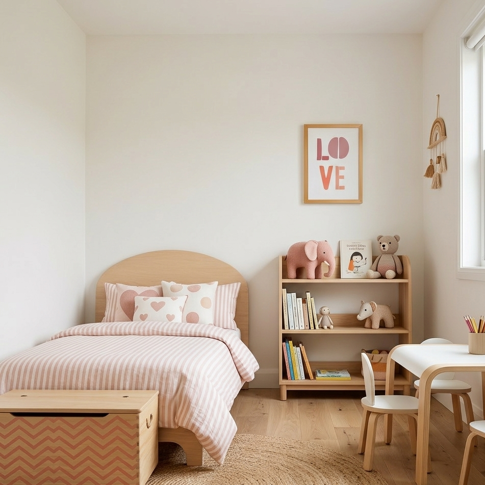 Quadro Infantil Love rosa