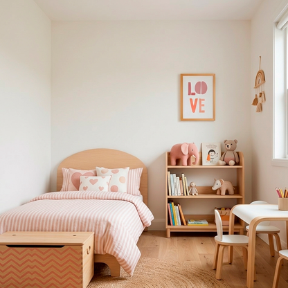 Quadro Infantil Love rosa