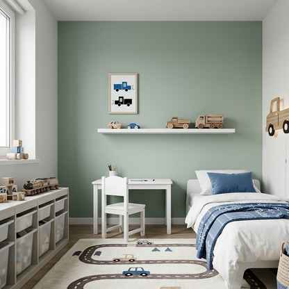 Quadro Infantil Caminhões preto e azul