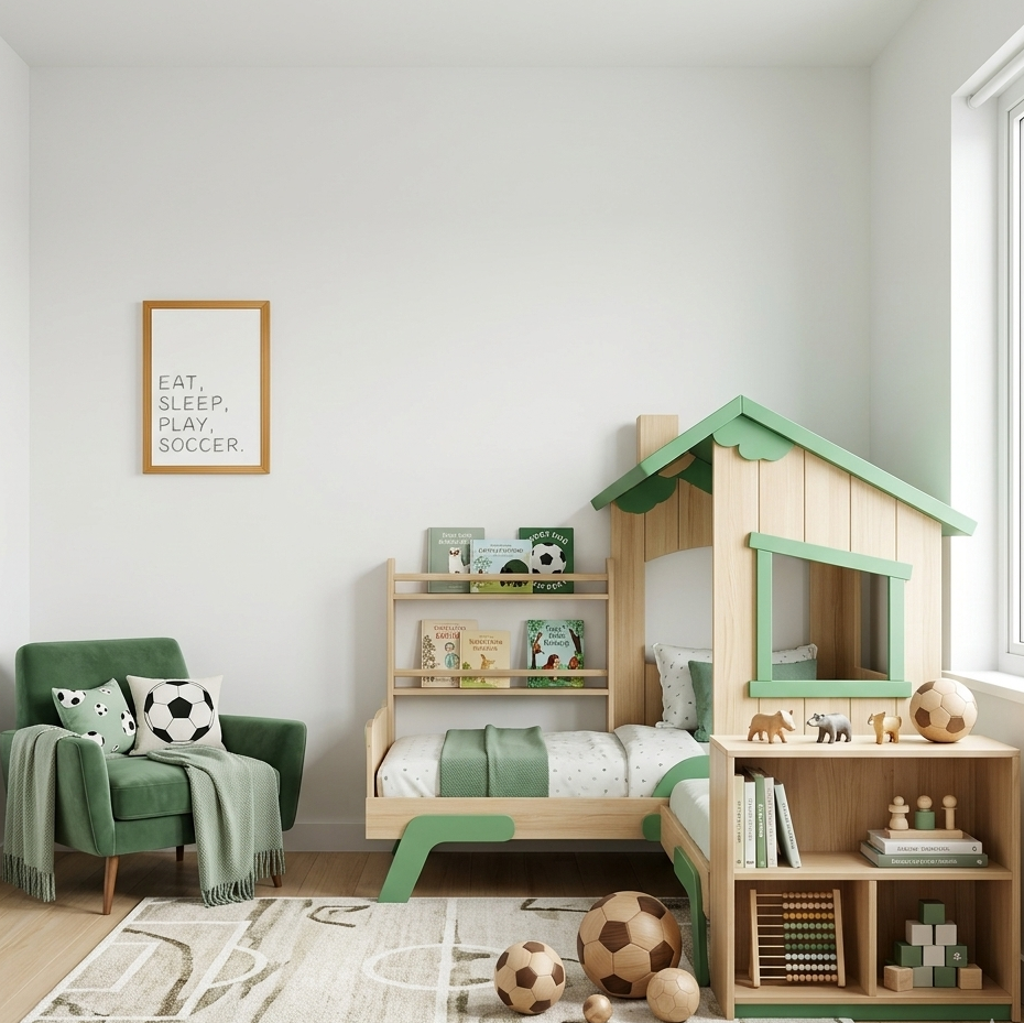 Quadro Infantil Eat Sleep Play Soccer