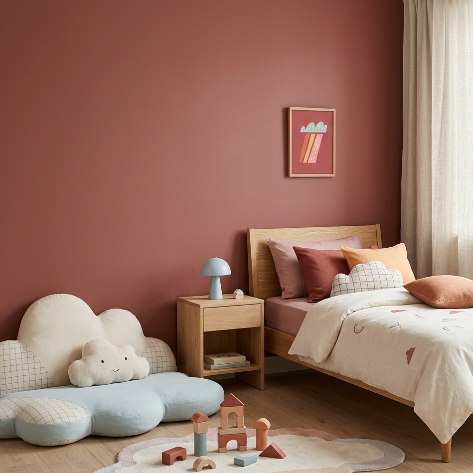 Quadro Infantil Nuvem quadriculada chovendo