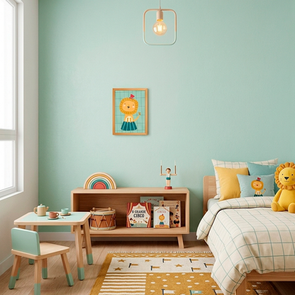 Quadro Infantil Leão de cartola