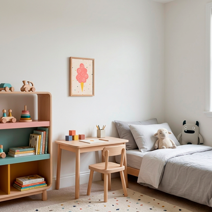 Quadro Infantil Sorvete rosa