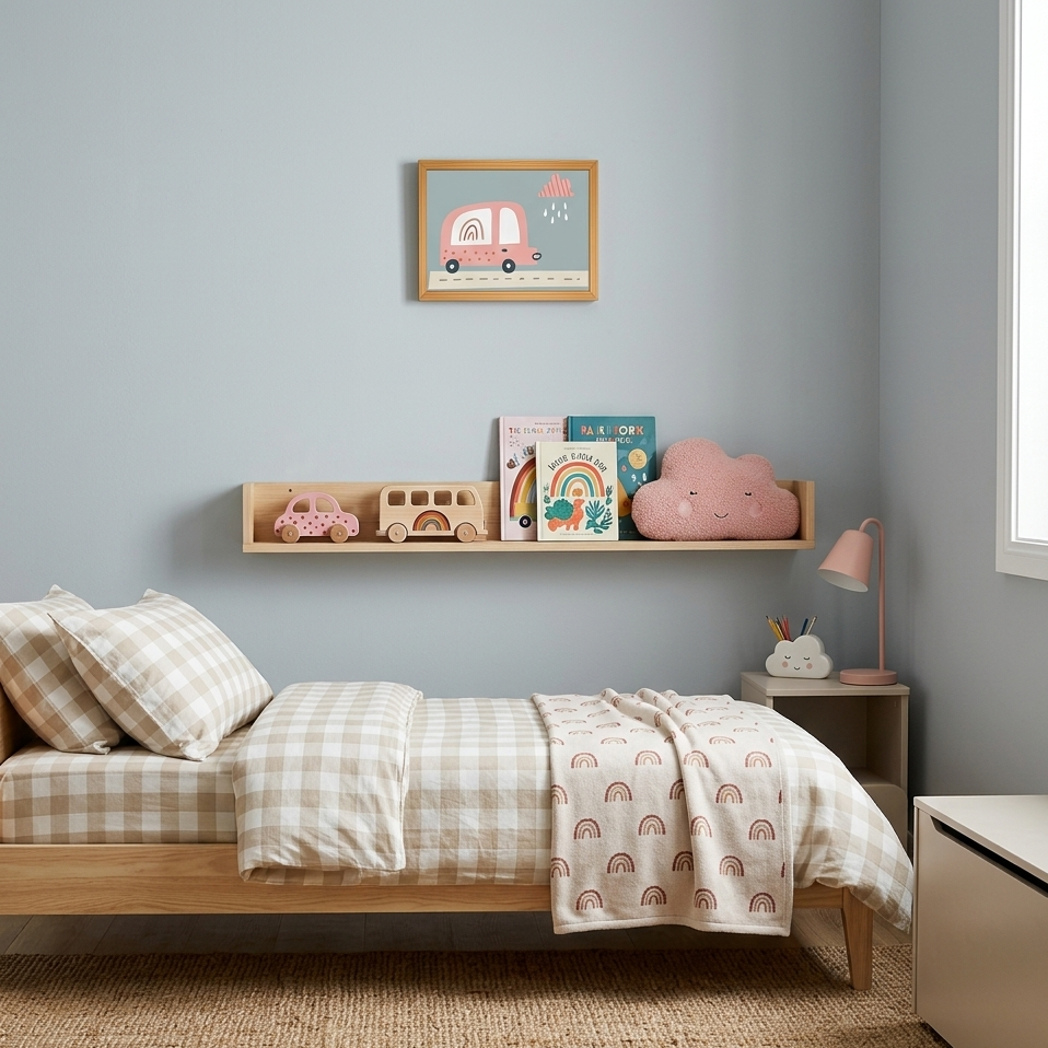 Quadro Infantil Ônibus rosa