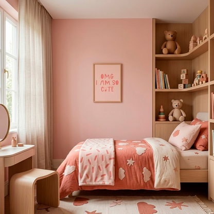 Quadro Infantil OMG I'm so Cute rosa