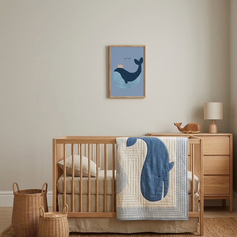 Quadro Aquarelado Baleia