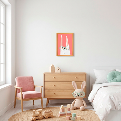 Quadro Infantil Coelho Rosa