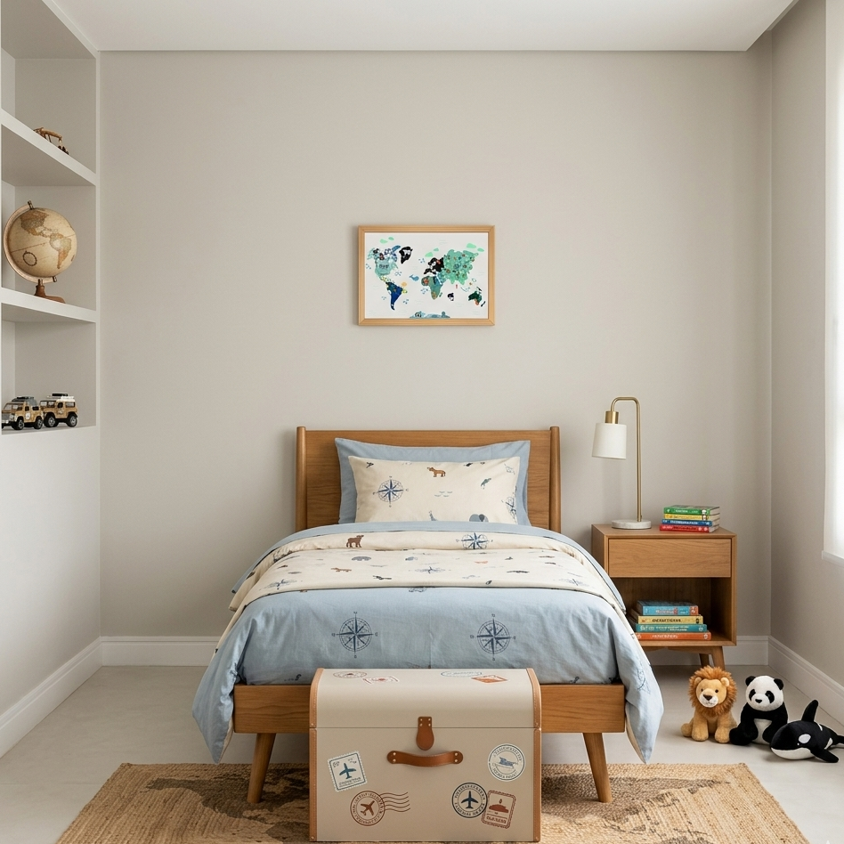 Quadro Infantil mapa mundi colorido