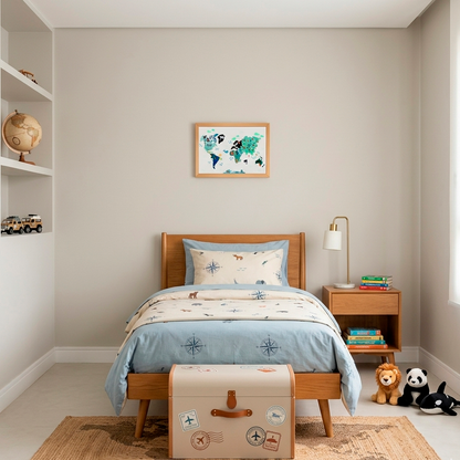 Quadro Infantil mapa mundi colorido