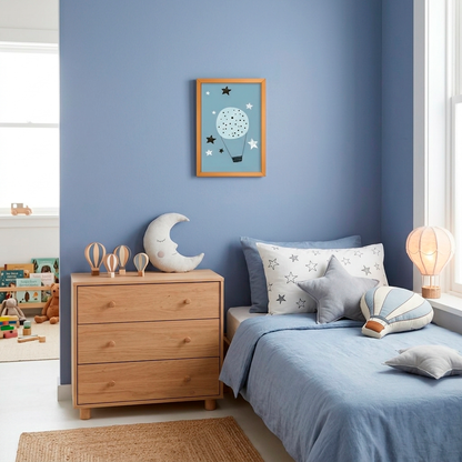 Quadro Infantil Balão Estrelado azul