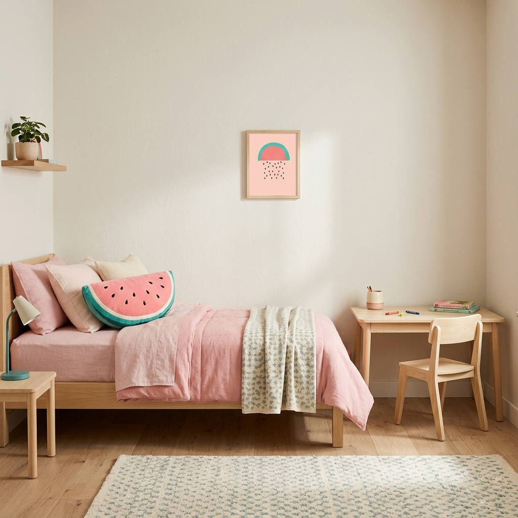 Quadro Infantil Chuva de Melancia rosa