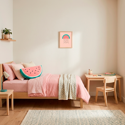 Quadro Infantil Chuva de Melancia rosa