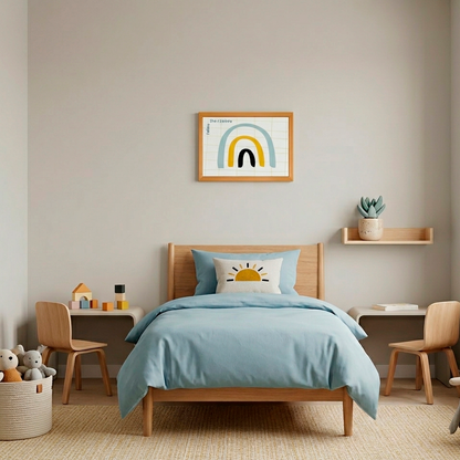 Quadro Infantil follow the rainbow azul