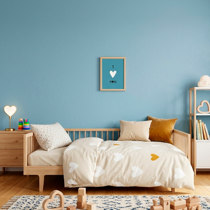 Quadro Infantil I Love You azul