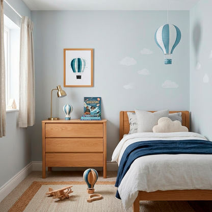 Quadro Infantil Balão Bolinhas Azul