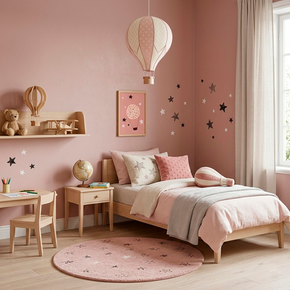 Quadro Infantil Balão Estrelado rosa