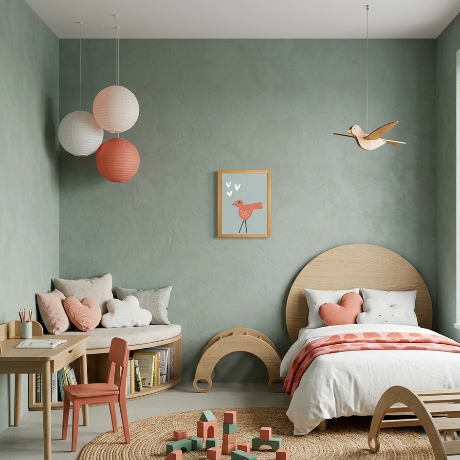 Quadro Infantil Passarinho rosa