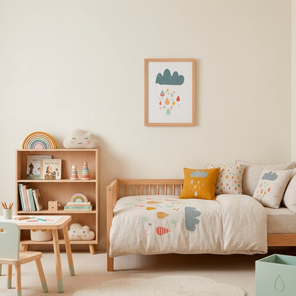 Quadro Infantil chuva colorida