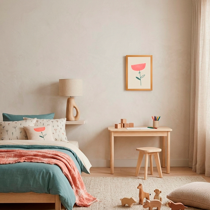 Quadro Infantil Flor rosa