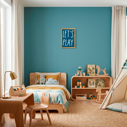 Quadro Infantil Lets Play azul