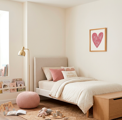 Quadro Infantil Girl Power roxo