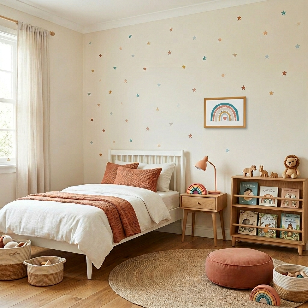 Quadro Infantil Arco Íris coração