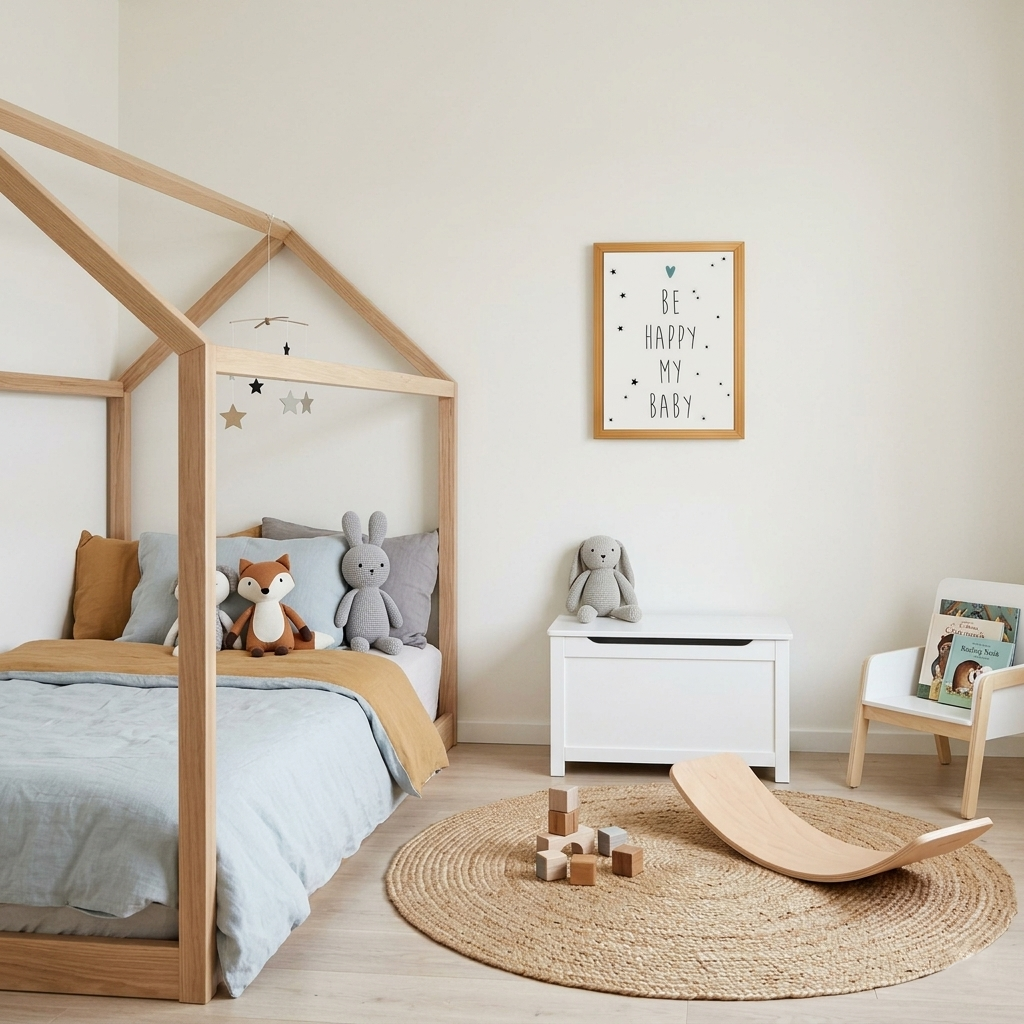 Quadro Infantil Be Happy my Baby Azul