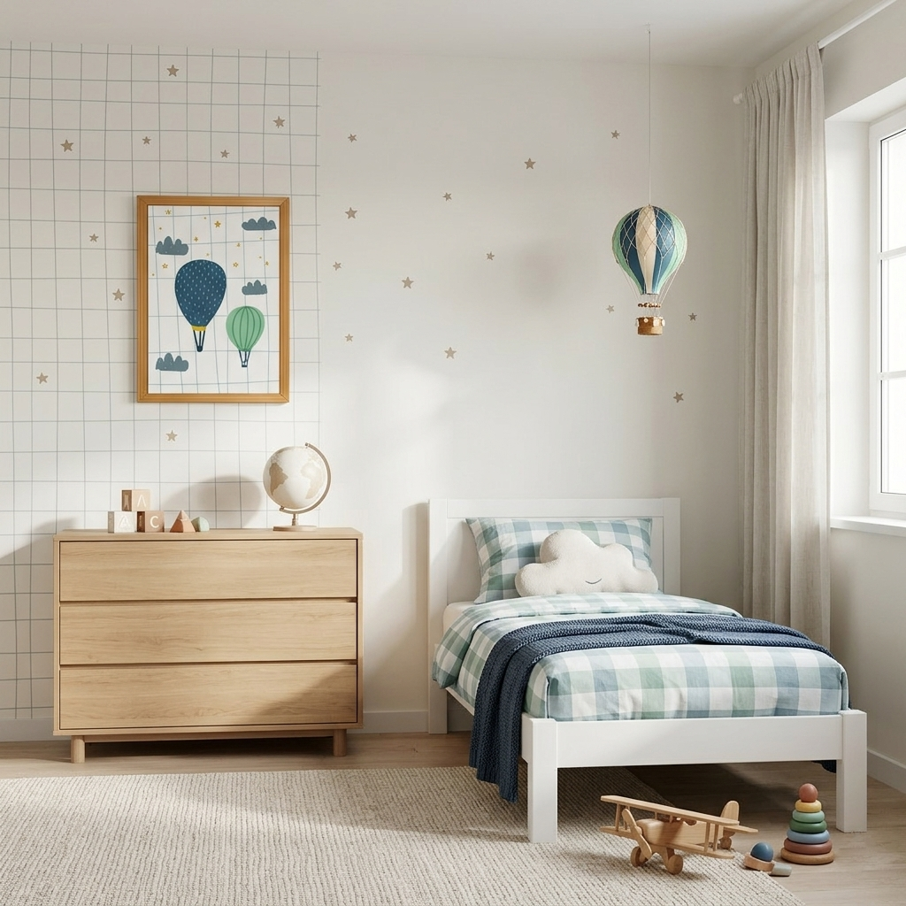 Quadro Infantil balões no céu